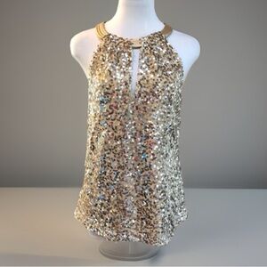Elie Tahari Gold Sequin Top S/P - MSRP $178